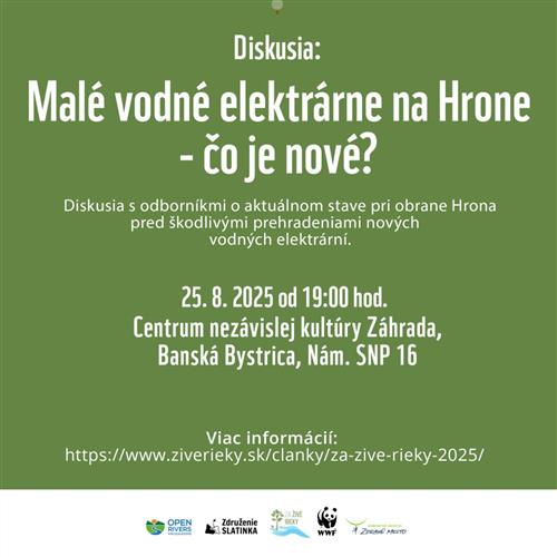 Malé vodné elektrárne na Hrone - čo je nové?